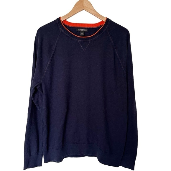 Banana Republic Cotton Cashmere Blend Ragland Crewneck Sweater Size Large - Picture 3 of 8